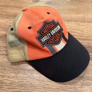 Harley Davidson cap youth tan orange Velcro